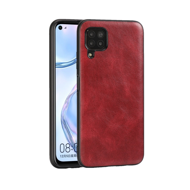 For Huawei Nova 6 Crazy Horse Textured Calfskin PU+PC+TPU Case