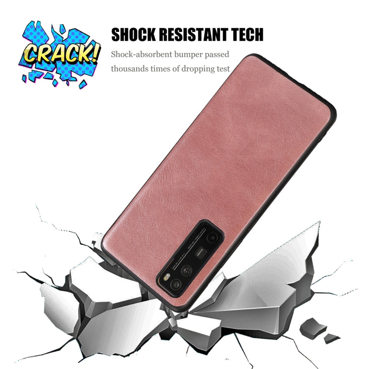 For Huawei Nova 7 Crazy Horse Textured Calfskin PU+PC+TPU Case