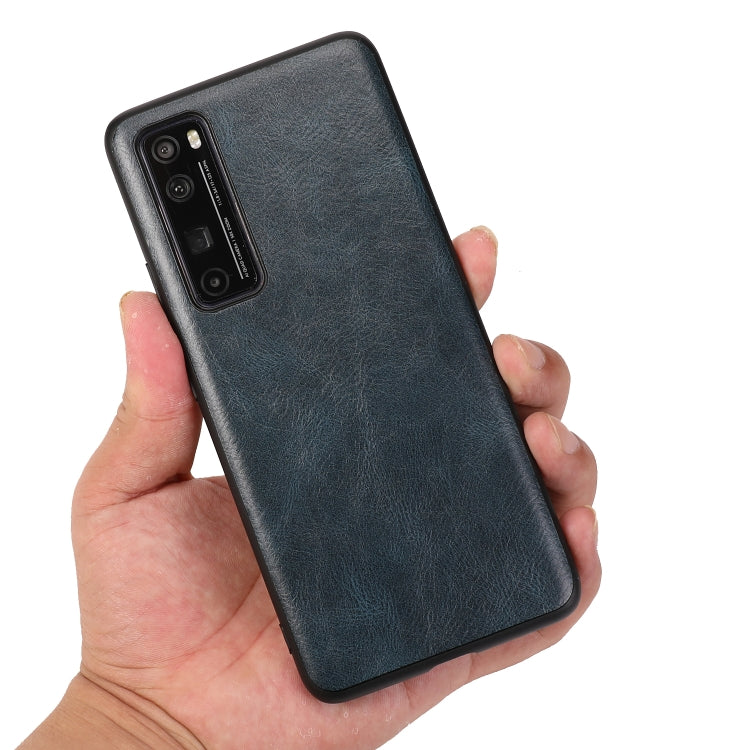 For Huawei Nova 7 Pro Crazy Horse Textured Calfskin PU+PC+TPU Case