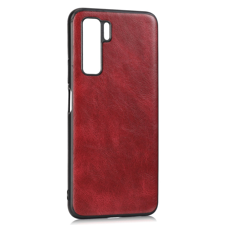 For Huawei Nova 7 SE Crazy Horse Textured Calfskin PU+PC+TPU Case
