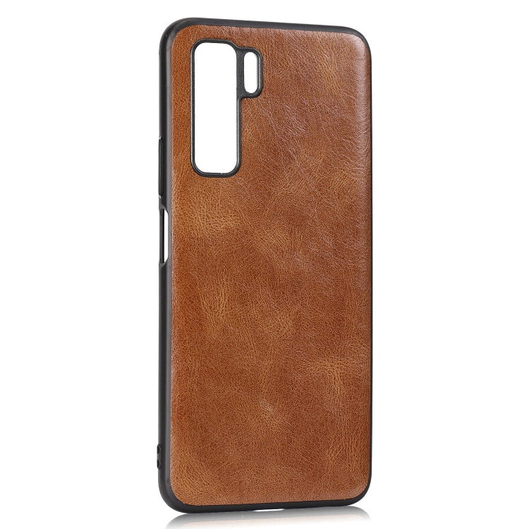 For Huawei Nova 7 SE Crazy Horse Textured Calfskin PU+PC+TPU Case