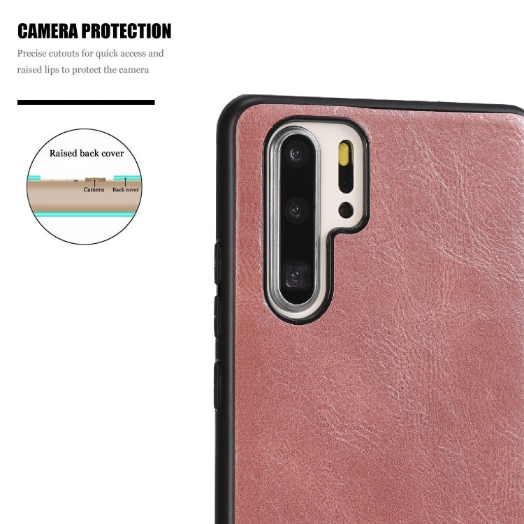 For Huawei P30 Crazy Horse Textured Calfskin PU+PC+TPU Case