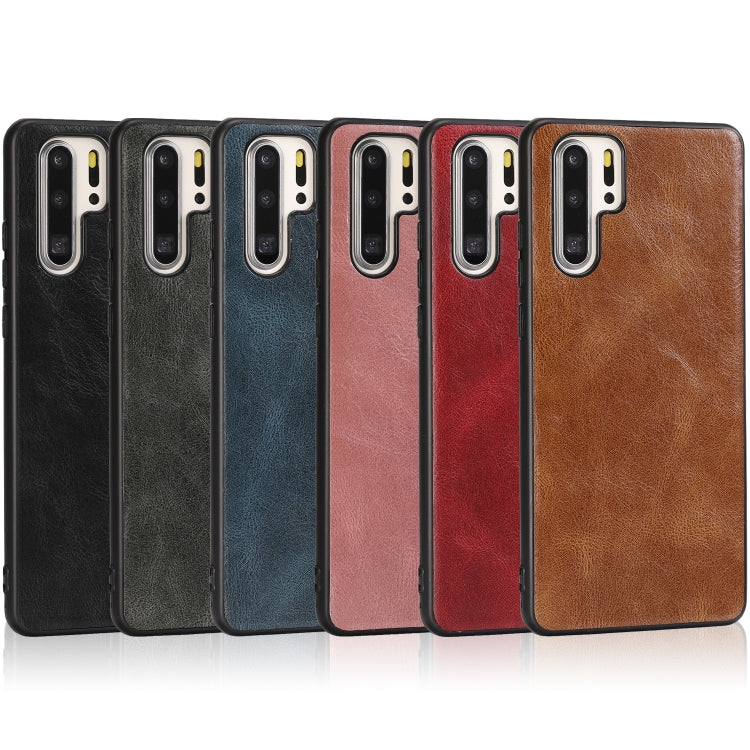 For Huawei P30 Pro Crazy Horse Textured Calfskin PU+PC+TPU Case
