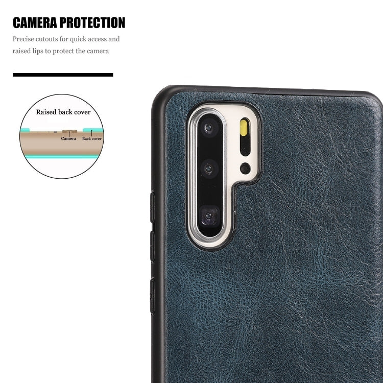 For Huawei P30 Pro Crazy Horse Textured Calfskin PU+PC+TPU Case