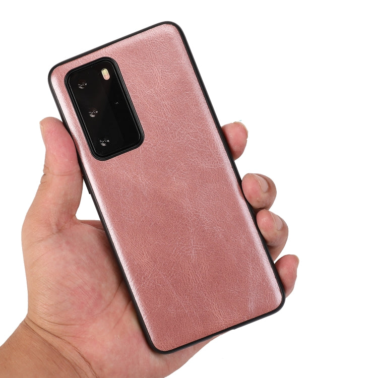 For Huawei P40 Pro Crazy Horse Textured Calfskin PU+PC+TPU Case