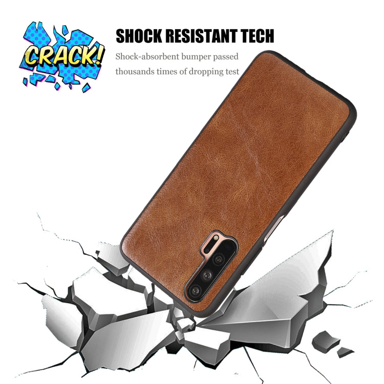 For Huawei Honor 20 Crazy Horse Textured Calfskin PU+PC+TPU Case