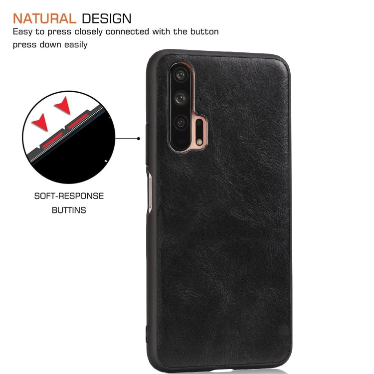 For Huawei Honor 20 Pro Crazy Horse Textured Calfskin PU+PC+TPU Case
