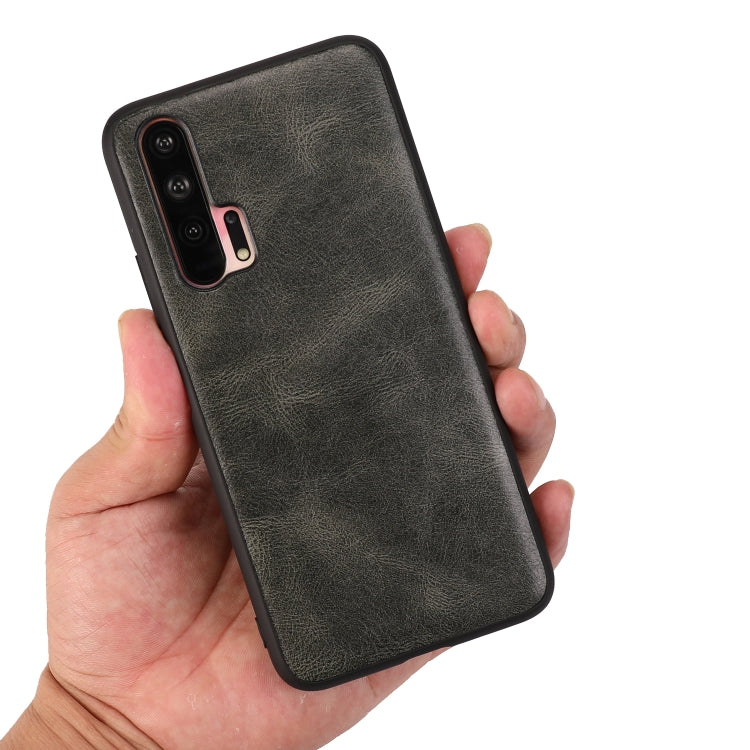 For Huawei Honor 20 Pro Crazy Horse Textured Calfskin PU+PC+TPU Case