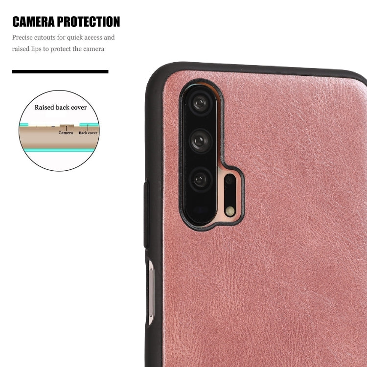 For Huawei Honor 20 Pro Crazy Horse Textured Calfskin PU+PC+TPU Case