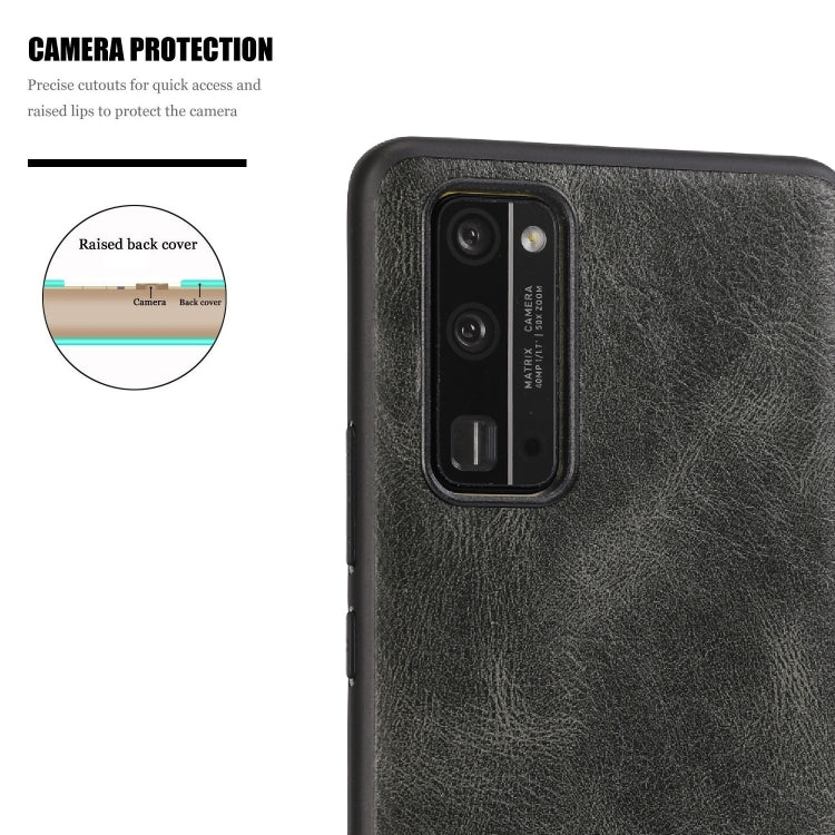 For Huawei Honor 30 Pro Crazy Horse Textured Calfskin PU+PC+TPU Case