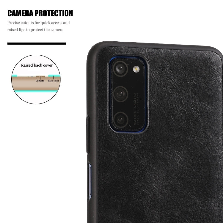 For Huawei Honor V30 Crazy Horse Textured Calfskin PU+PC+TPU Case