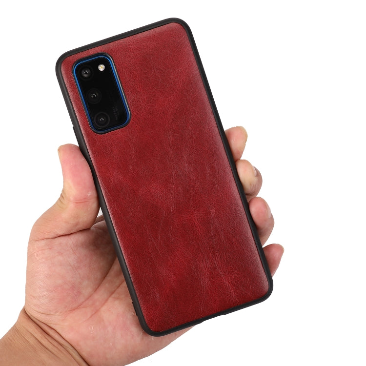 For Huawei Honor V30 Pro Crazy Horse Textured Calfskin PU+PC+TPU Case