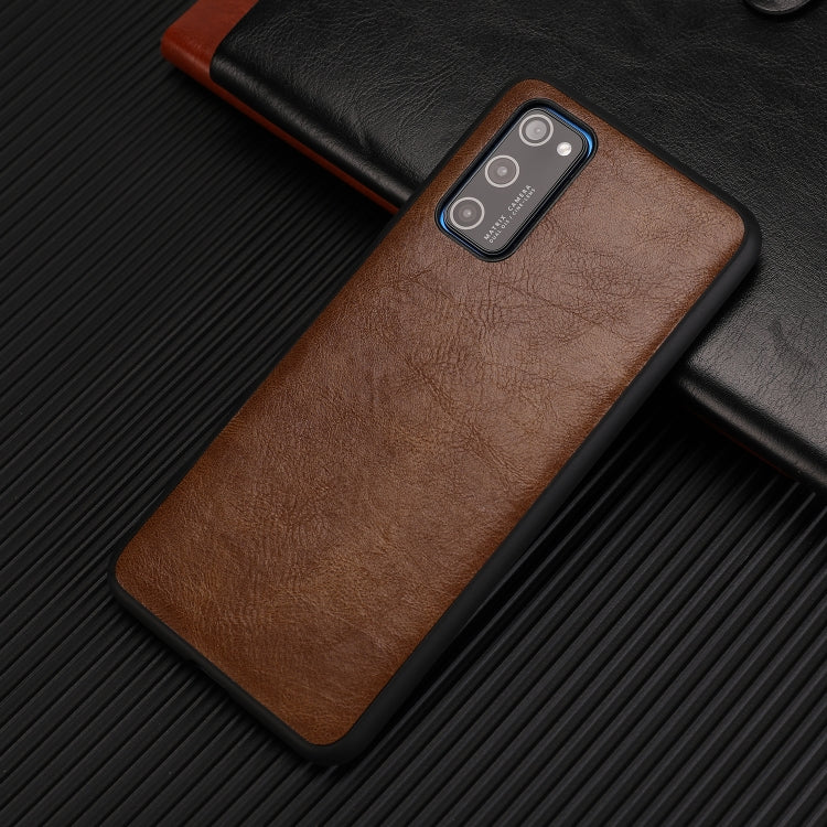 For Huawei Honor V30 Pro Crazy Horse Textured Calfskin PU+PC+TPU Case