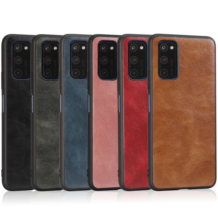 For Huawei Honor V30 Pro Crazy Horse Textured Calfskin PU+PC+TPU Case
