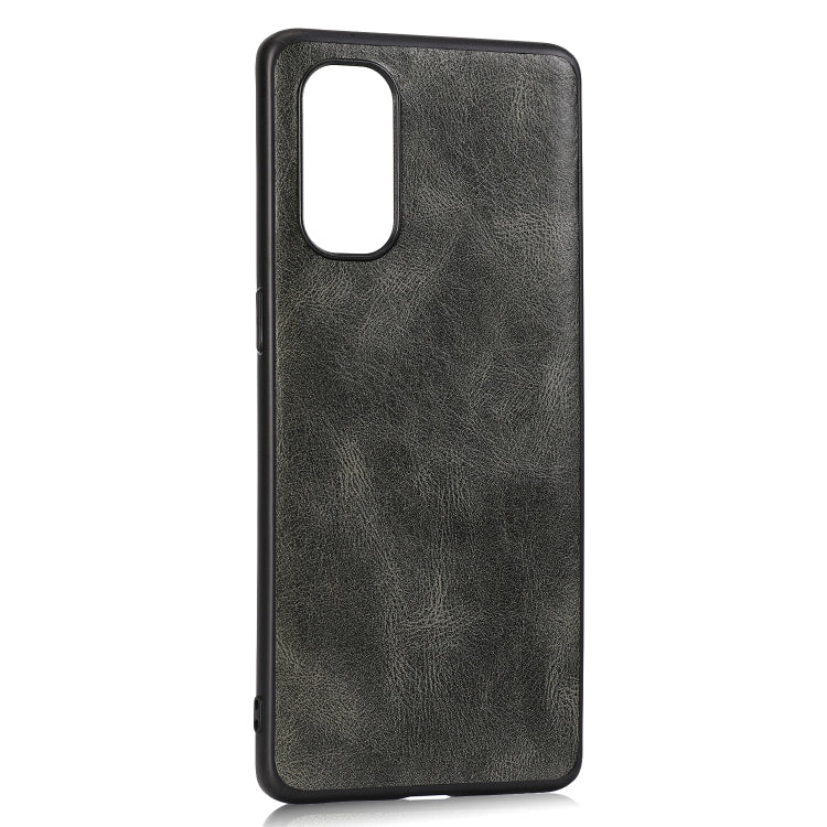 For OPPO Reno4 Pro Crazy Horse Textured Calfskin PU+PC+TPU Case