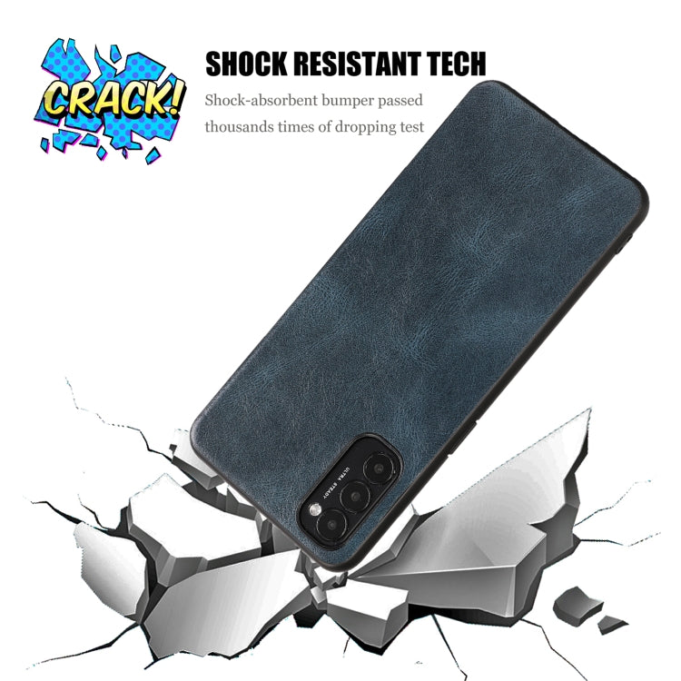 For OPPO Reno4 Pro Crazy Horse Textured Calfskin PU+PC+TPU Case