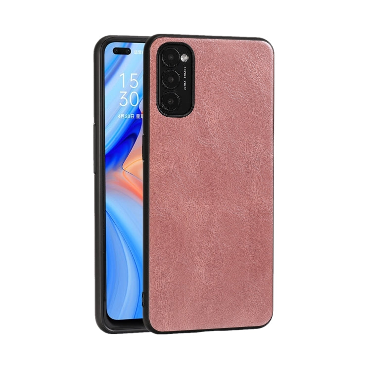 For OPPO Reno4 Pro Crazy Horse Textured Calfskin PU+PC+TPU Case