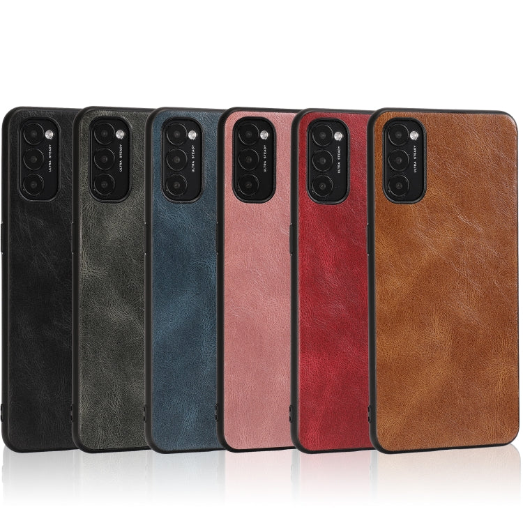 For OPPO Reno4 Pro Crazy Horse Textured Calfskin PU+PC+TPU Case