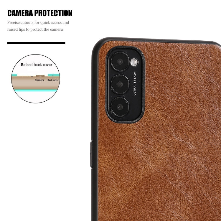 For OPPO Reno4 Crazy Horse Textured Calfskin PU+PC+TPU Case