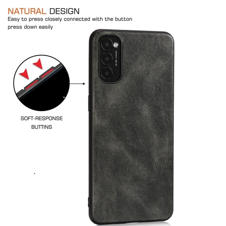For OPPO Reno4 Crazy Horse Textured Calfskin PU+PC+TPU Case