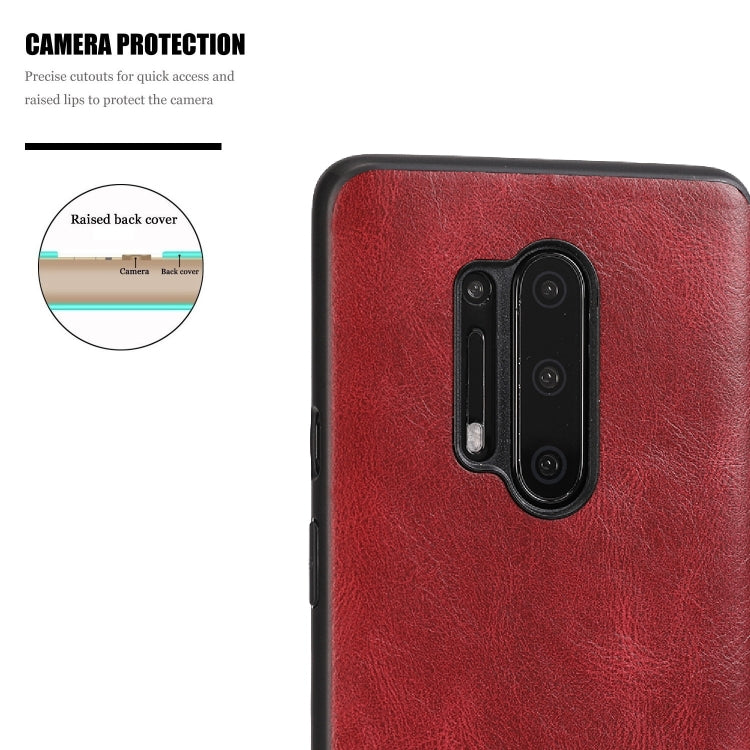 For OnePlus 8 Pro Crazy Horse Textured Calfskin PU+PC+TPU Case