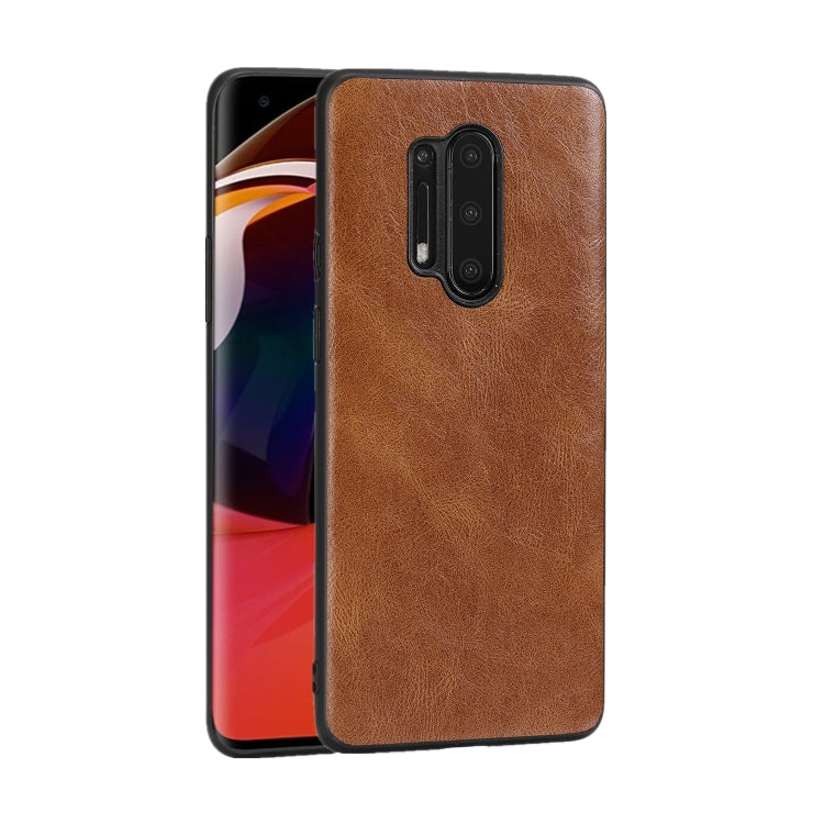 For OnePlus 8 Pro Crazy Horse Textured Calfskin PU+PC+TPU Case