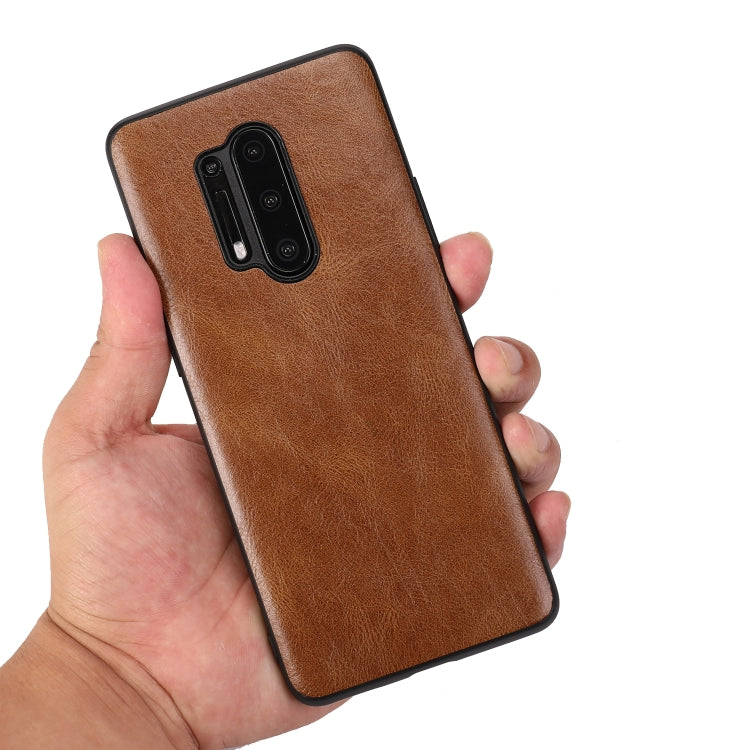 For OnePlus 8 Pro Crazy Horse Textured Calfskin PU+PC+TPU Case