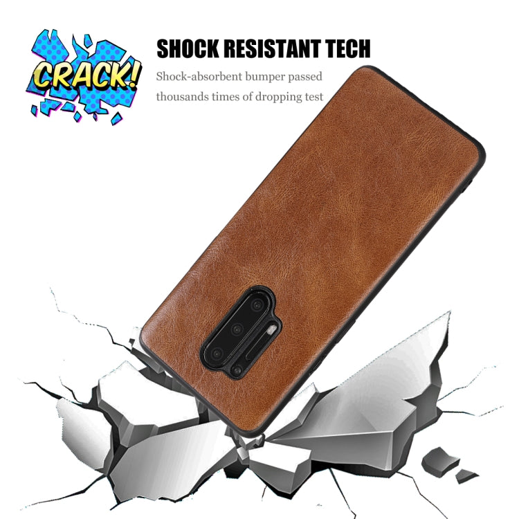 For OnePlus 8 Pro Crazy Horse Textured Calfskin PU+PC+TPU Case