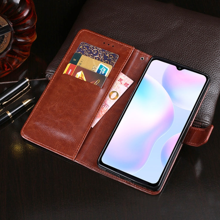 For Xiaomi Redmi 9C idewei Crazy Horse Texture Horizontal Flip Leather Case with Holder & Card Slots & Wallet