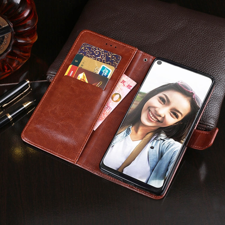 For HTC U20 5G idewei Crazy Horse Texture Horizontal Flip Leather Case with Holder & Card Slots & Wallet