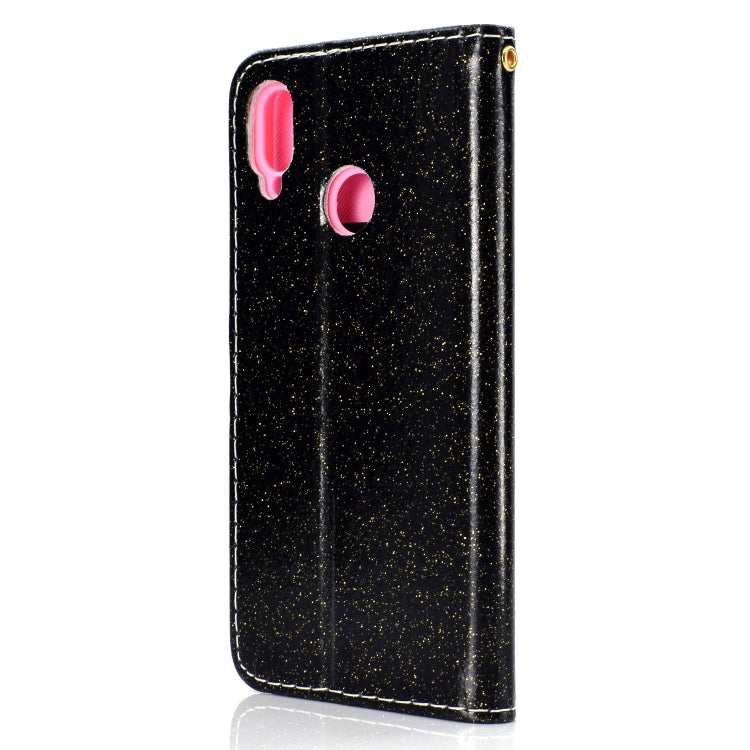 For Huawei Y6p Glitter Powder Horizontal Flip Leather Case with Card Slots & Holder & Photo Frame & Wallet & Lanyard