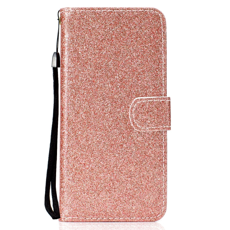 For Huawei Y6p Glitter Powder Horizontal Flip Leather Case with Card Slots & Holder & Photo Frame & Wallet & Lanyard