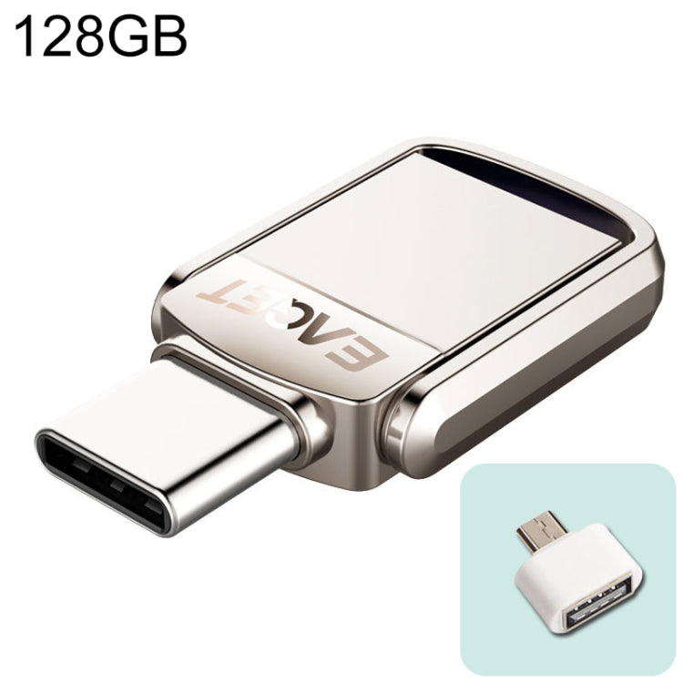EAGET 128G USB 3.1 + Type-C / USB-C Interface Metal Twister Flash U Disk, with Micro USB OTG Adapter