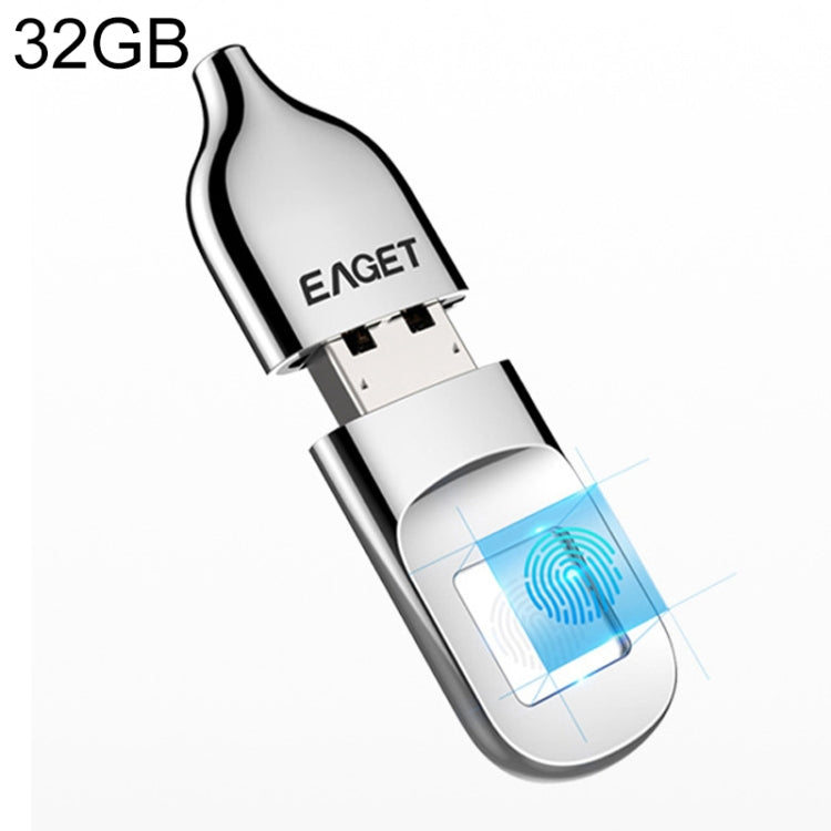 EAGET FU5 32G USB 2.0 Interface Metal Flash U Disk with Fingerprint Identification