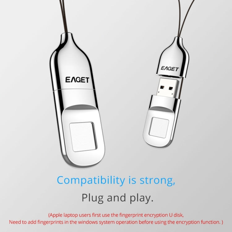 EAGET FU5 32G USB 2.0 Interface Metal Flash U Disk with Fingerprint Identification