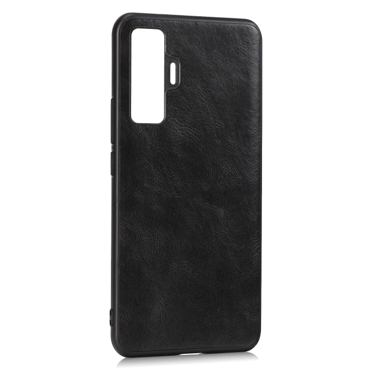 For Vivo X50 Crazy Horse Textured Calfskin PU+PC+TPU Case
