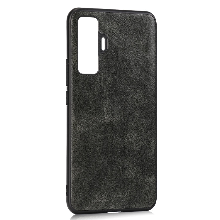 For Vivo X50 Crazy Horse Textured Calfskin PU+PC+TPU Case