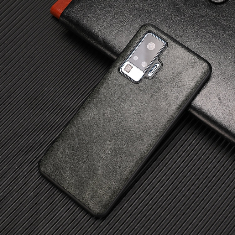 For Vivo X50 Crazy Horse Textured Calfskin PU+PC+TPU Case