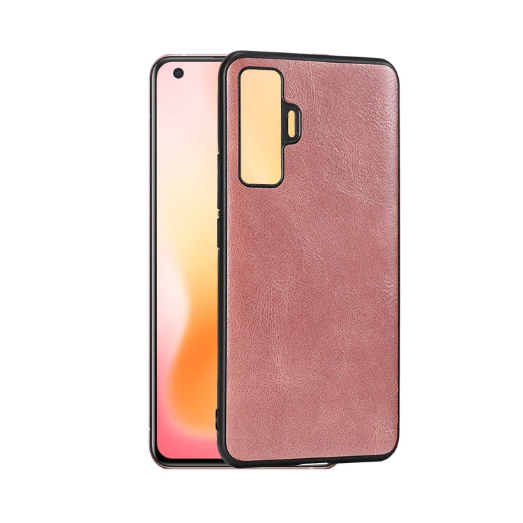 For Vivo X50 Crazy Horse Textured Calfskin PU+PC+TPU Case