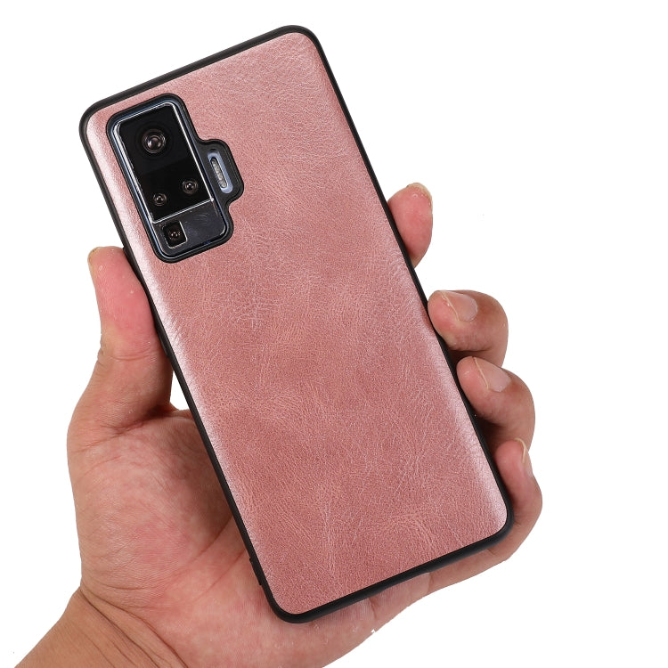 For Vivo X50 Crazy Horse Textured Calfskin PU+PC+TPU Case