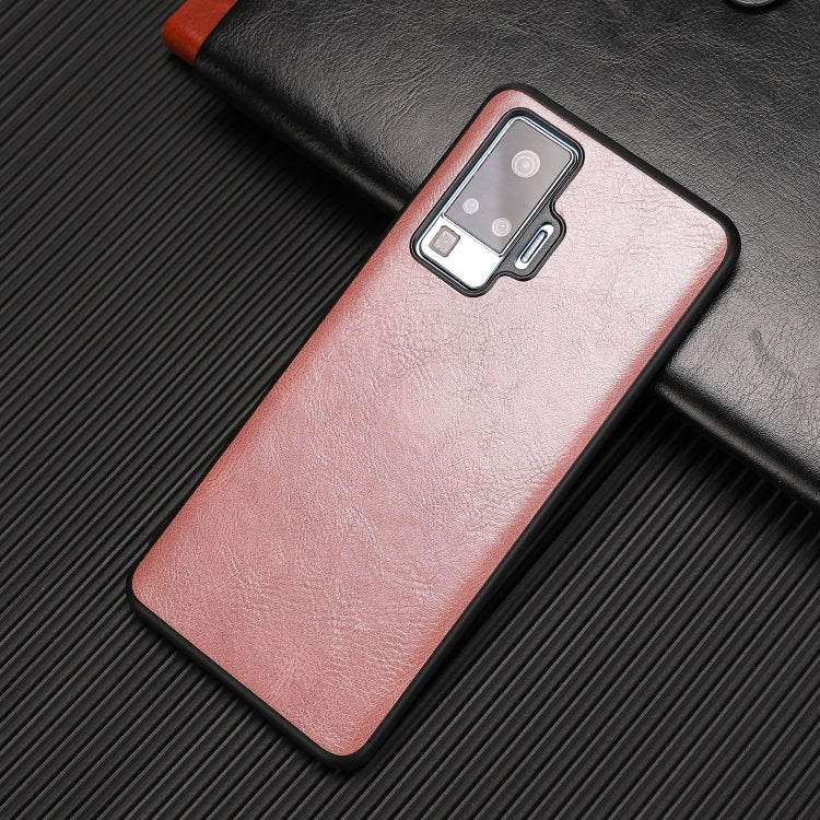 For Vivo X50 Crazy Horse Textured Calfskin PU+PC+TPU Case