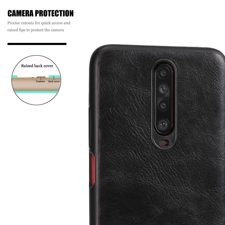 For Xiaomi Redmi K30 Crazy Horse Textured Calfskin PU+PC+TPU Case