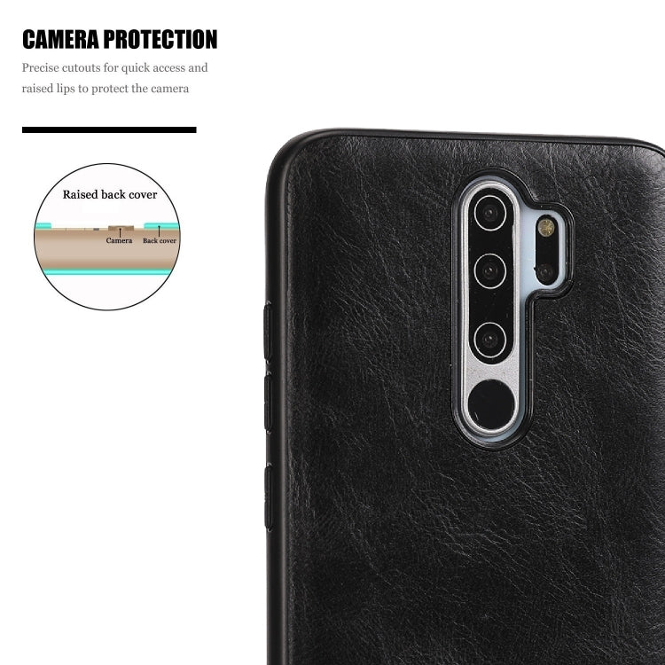 For Xiaomi Redmi Note 8 Crazy Horse Textured Calfskin PU+PC+TPU Case