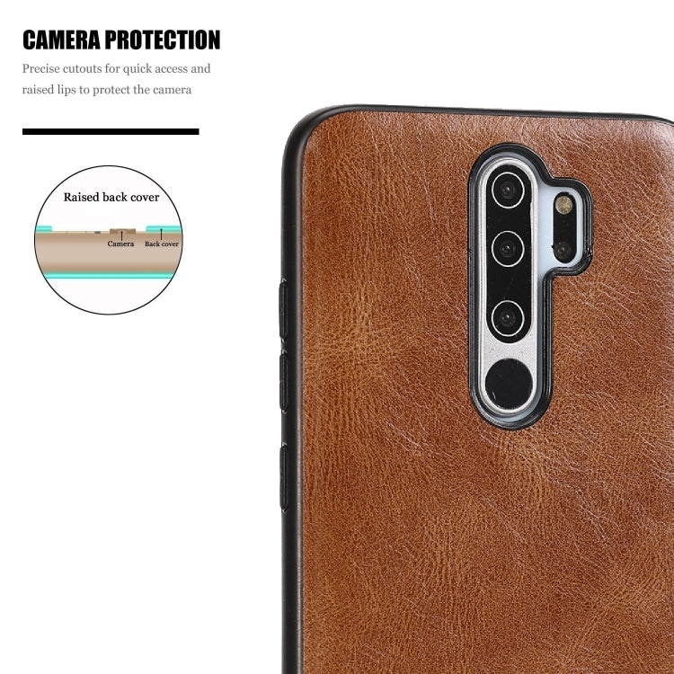 For Xiaomi Redmi Note 8 Crazy Horse Textured Calfskin PU+PC+TPU Case