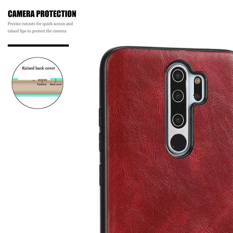 For Xiaomi Redmi Note 8 Pro Crazy Horse Textured Calfskin PU+PC+TPU Case