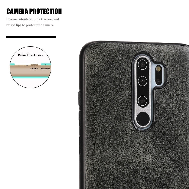 For Xiaomi Redmi Note 8 Pro Crazy Horse Textured Calfskin PU+PC+TPU Case