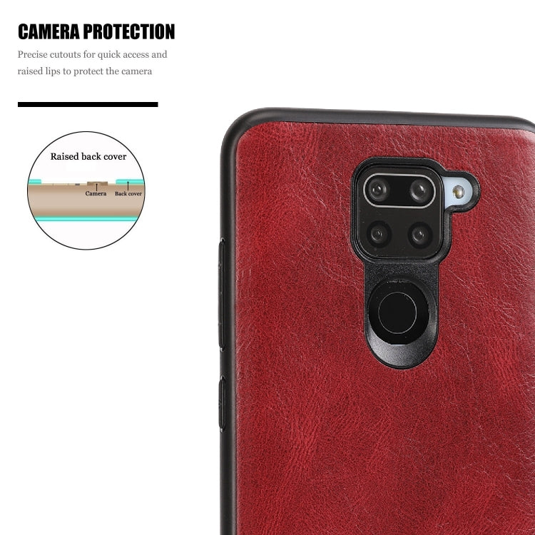 For Xiaomi Redmi Note 9 Crazy Horse Textured Calfskin PU+PC+TPU Case