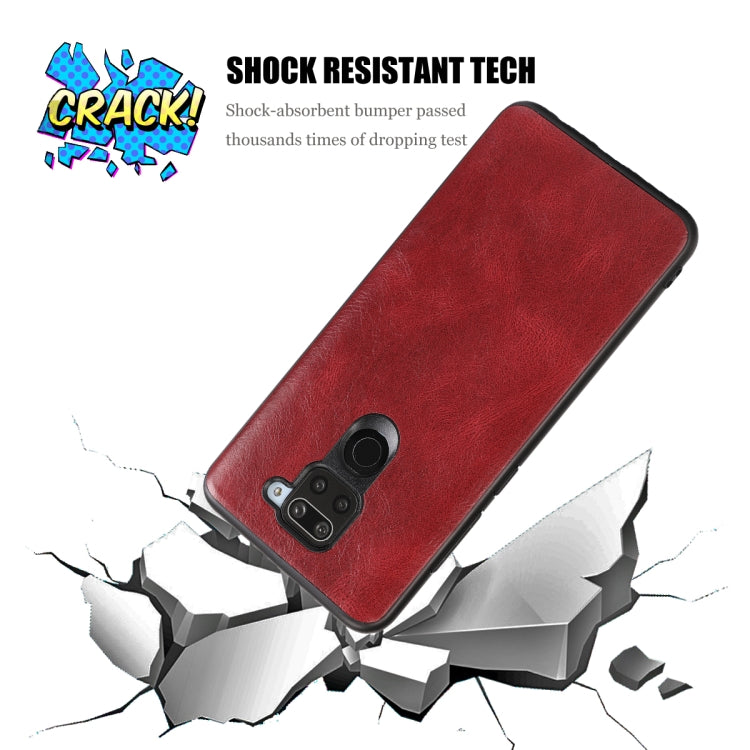 For Xiaomi Redmi Note 9 Crazy Horse Textured Calfskin PU+PC+TPU Case