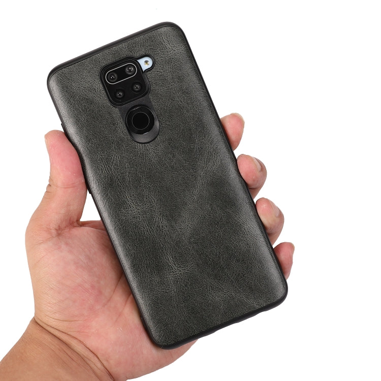 For Xiaomi Redmi Note 9 Crazy Horse Textured Calfskin PU+PC+TPU Case