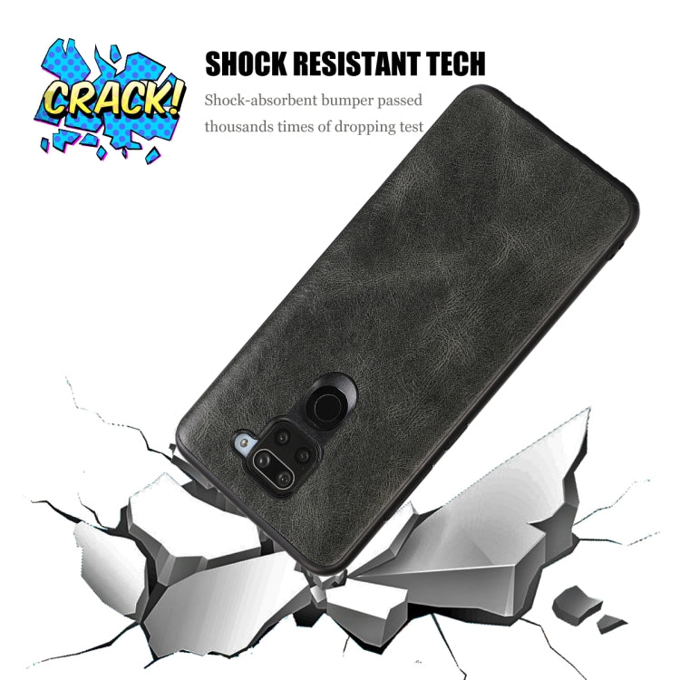 For Xiaomi Redmi Note 9 Crazy Horse Textured Calfskin PU+PC+TPU Case